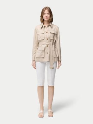 Women's Belted Cashmere Safari Jacket Taupe
