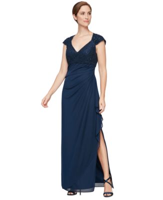 alex evenings cap sleeve dress Alex Evenings Petite Cap Sleeve Long A-Line Dress