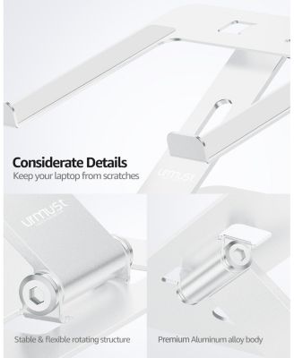 Foldable Laptop Stand, Height Adjustable Ergonomic Computer Stand for Desk, Aluminum Portable Laptop Riser Holder Mount Compatible with MacBook Pro Air, HP, Dell 10-15.6"