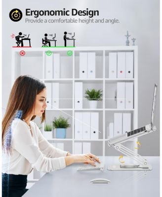 360° Rotating Laptop Stand for Desk | Ergonomic Adjustable Aluminum Riser Holder, Fits 10-16" Laptops & Notebooks