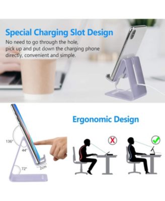 Desk Phone Holder Dock | Aluminum Phone Stand for iPhone 6-15 Pro/Max & Tablets 4-10 Inch