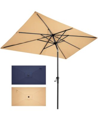Adjustable Rectangular Tilt Patio Umbrella – Outdoor Shade for Garden & Deck
