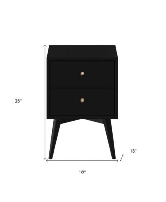 Sturdy Two-Drawer Solid Wood Nightstand for Bedside Essentials