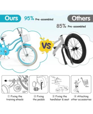 18-Inch Kids Bike with Dual Brakes and Adjustable Seat, Lightweight for Ages 3-8