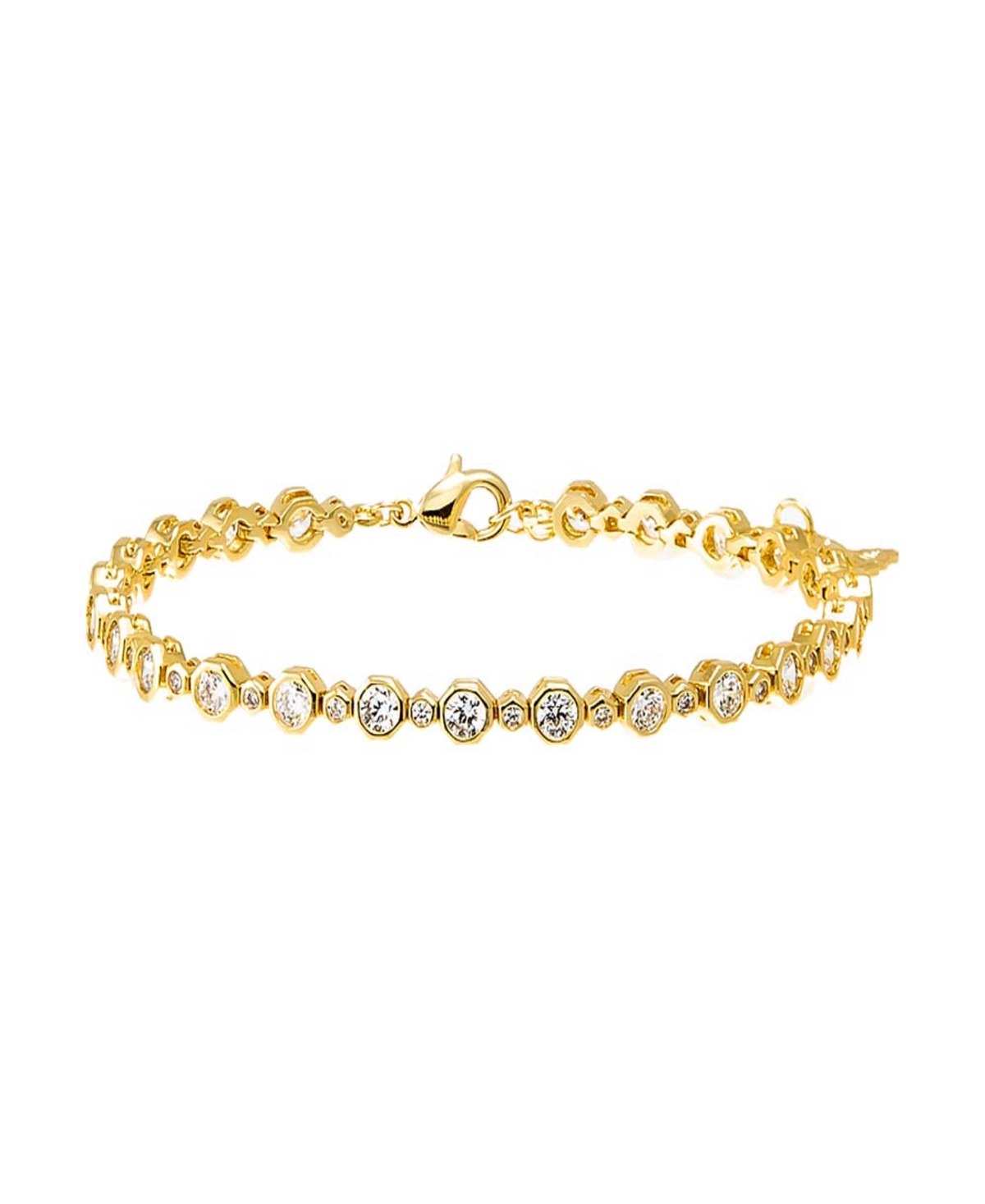 Cubic Zirconia Bezel Multi Graduated Tennis Bracelet - Silver