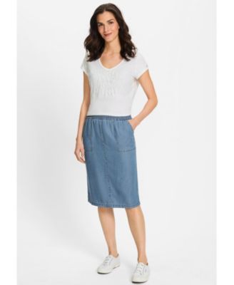Women's Soft Denim Pull-On Skirt