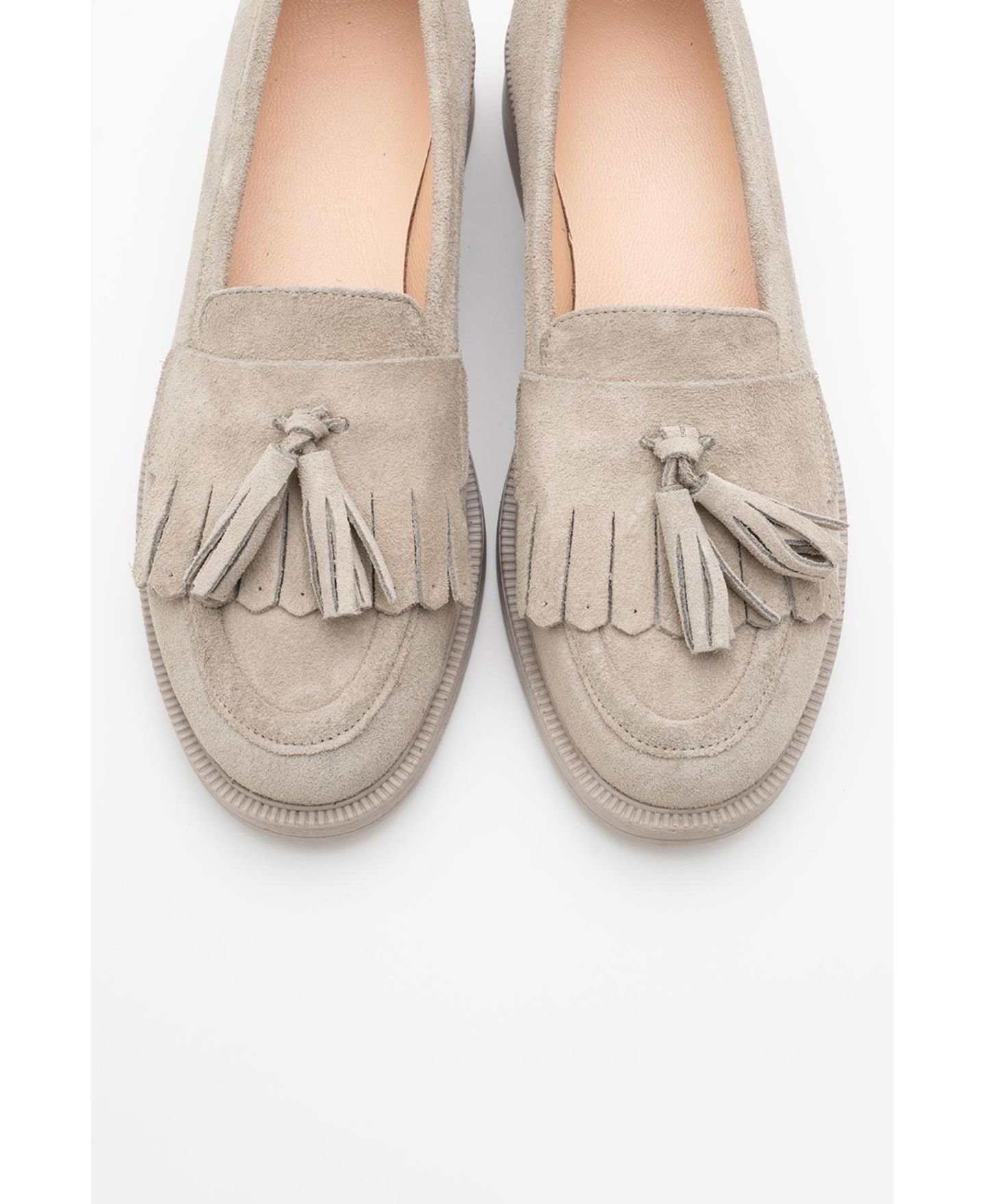Женские туфли Forever & Always Shoes Milly Leather Tassel, цвет: Бежевый замшевый кожаный — фото 2