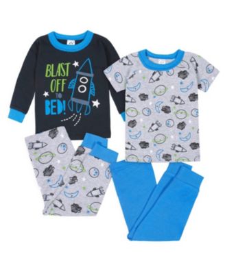 Toddler Boys Snug Fit Cotton Pajama Set, 4-Piece