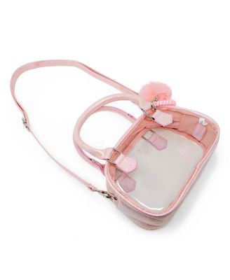Girls Game Day Glam Clear Crossbody Handbag, Hot Pink