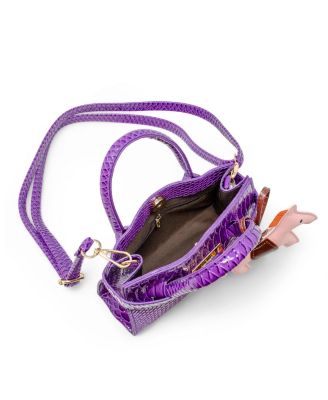 Girls Crocodile Pony Handbag, Orange