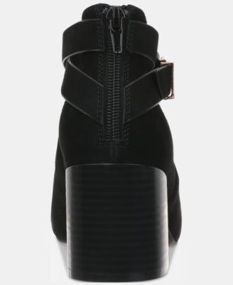 Women's Gaell Leather Block Heel Peep Toe Shooties, Created for Macy's