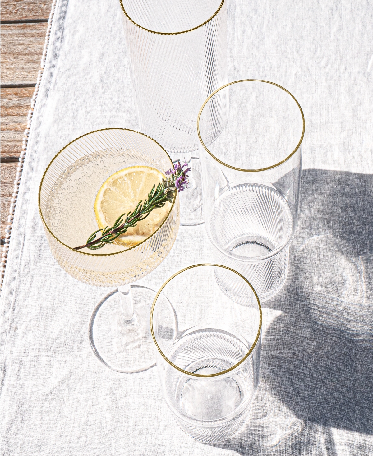 TARHONG STAX OPTIC TWIST GOBLET GLASSES, SET OF 6 