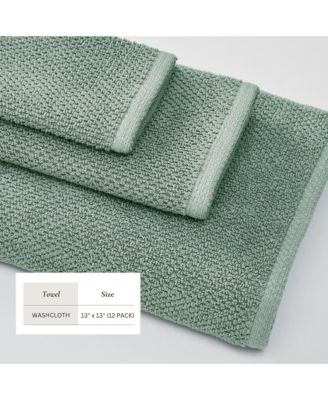 Cotton Textured 12-Piece Washcloth Set