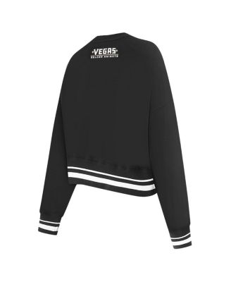 Women's Black Vegas Golden Knights Area Code Cropped Pullover Sweatshirt