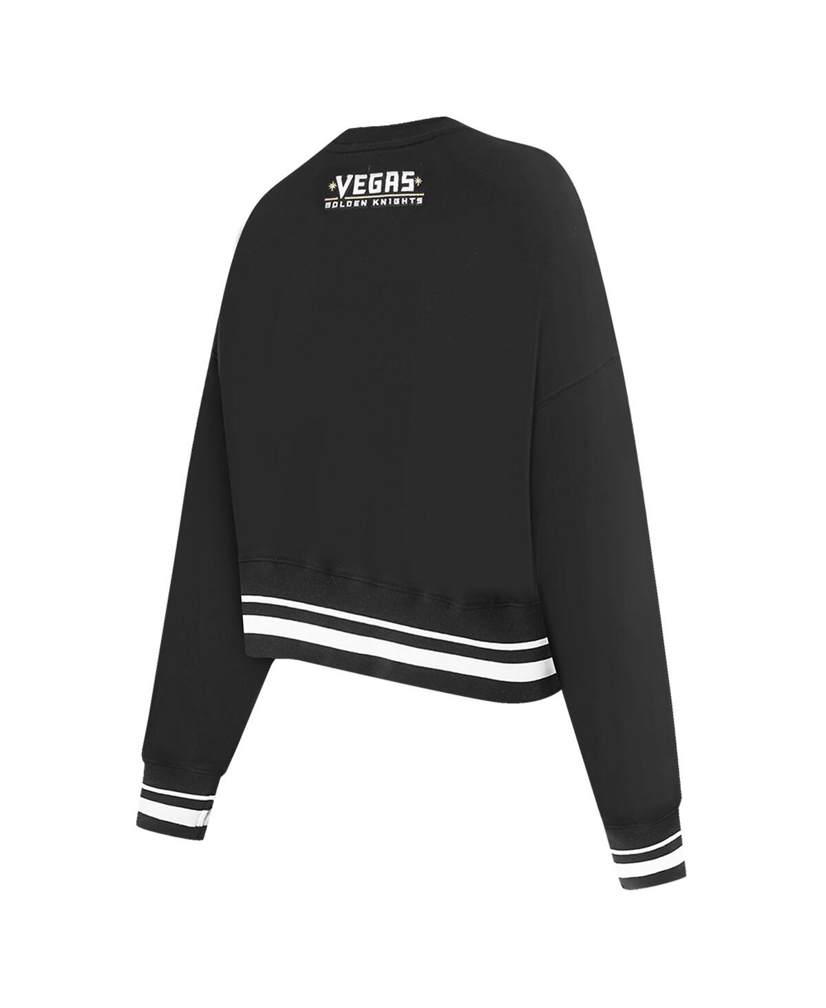 Shop Pro Standard Women's Black Vegas Golden Knights Area Code Cropped Pullover Sweatshirt