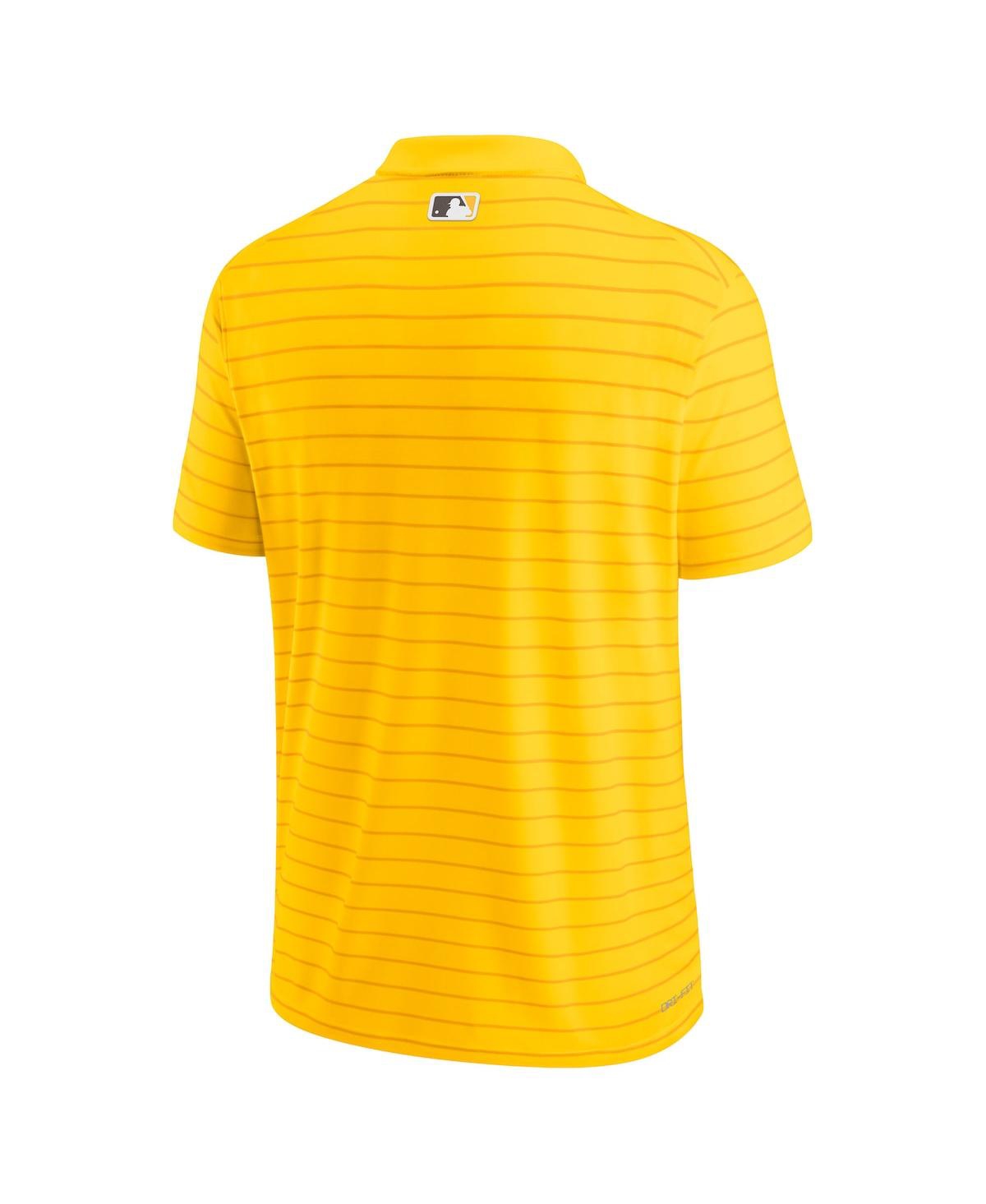Nike Men's  Gold San Diego Padres Authentic Collection Victory Striped Performance Polo Shirt In Gold
