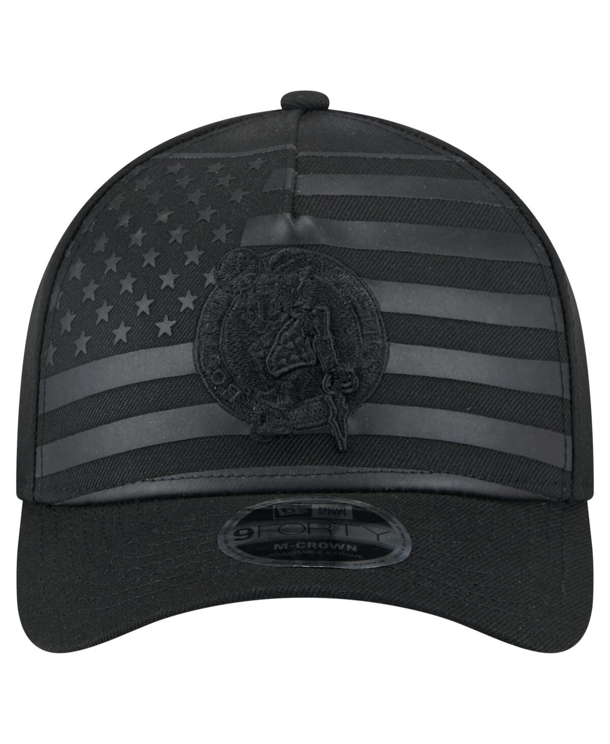 New Era Men's Black Boston Celtics Game Day Flag A-frame 9forty Adjustable Hat In Black