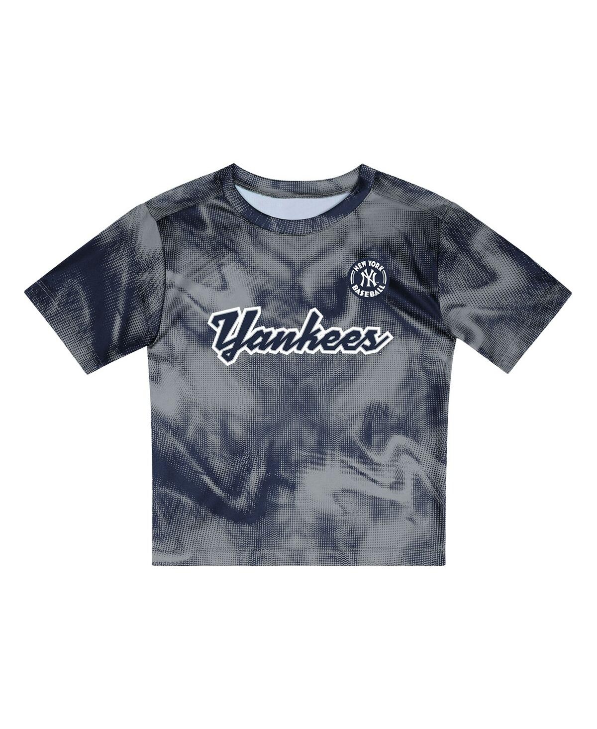 Outerstuff Toddler 2-piece Gray/navy New York Yankees Pinch Hitter Infielder T-shirt And Shorts Set In Gray,navy