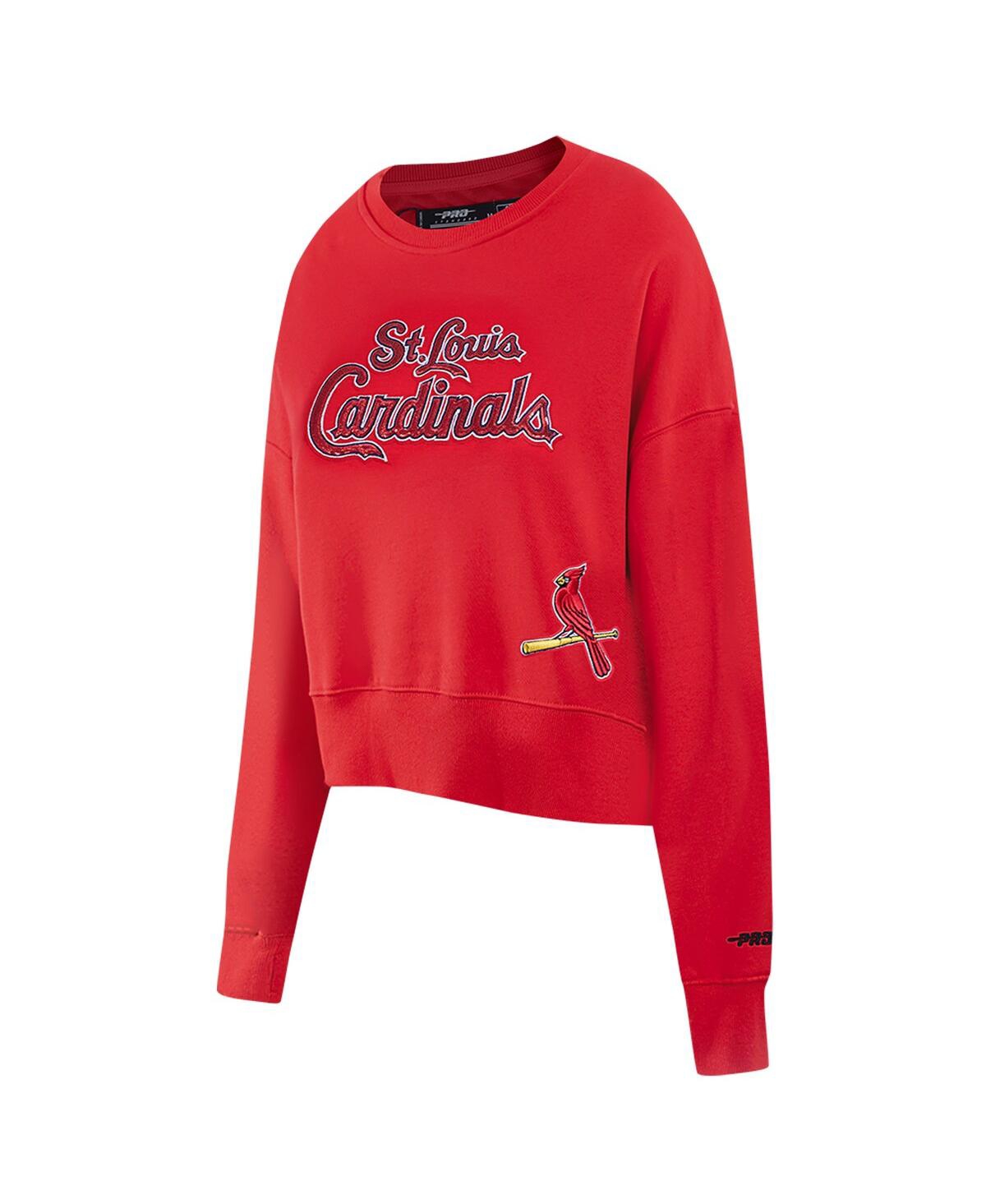 Pro Standard Women's Red St. Louis Cardinals Game Day Classics Crewneck Pullover Sweatshirt In Red