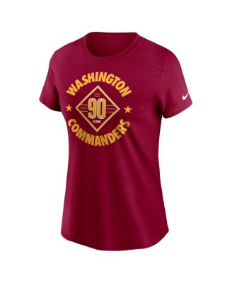 Women's Burgundy Washington Commanders 90th Anniversary T-Shirt