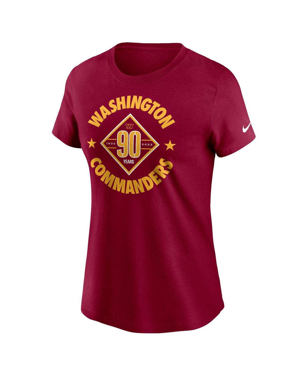 Nike Women's Burgundy Washington Commanders 90th Anniversary T-shirt In Burgundy