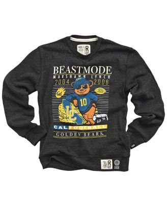 Roots of Fight - Men's Marshawn Lynch Black Cal Bears Beastmode Tri-Blend Pullover Sweatshirt