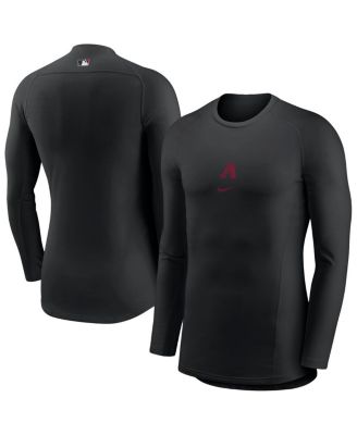 Nike - Men's Black Arizona Diamondbacks Base Layer Raglan Long Sleeve Performance T-Shirt