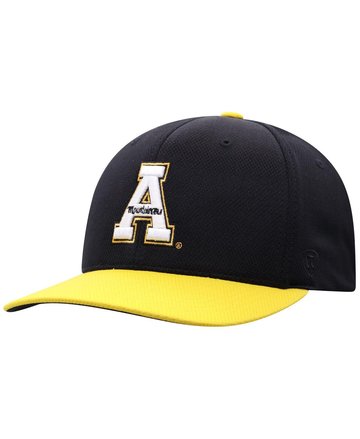 Top Of The World Men's Black Appalachian State Mountaineers Reflex Two-tone Flex Hat In Black