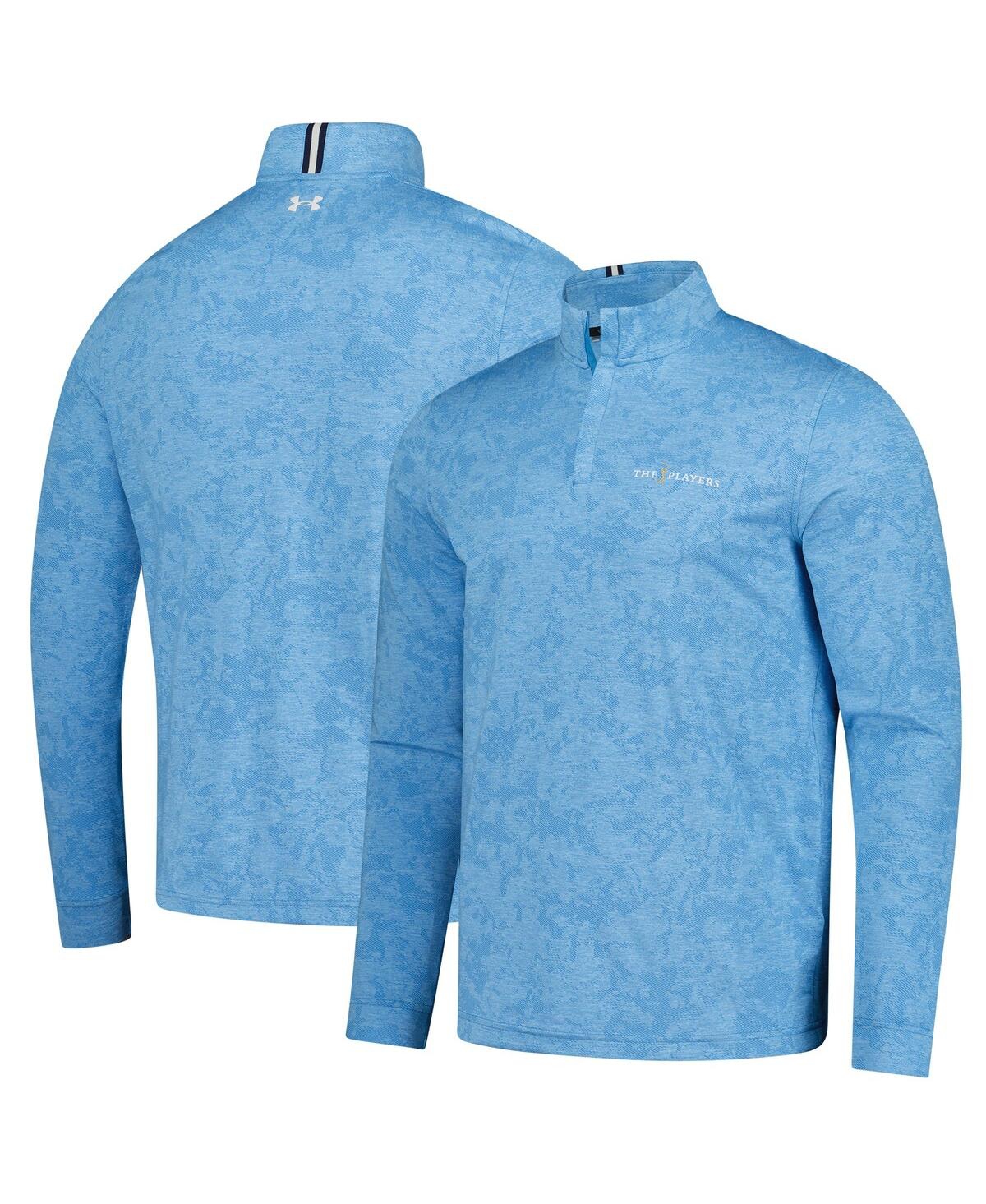 Men'sÂ Blue The Players Line Dye Jacquard Quarter-Zip Pullover Sweatshirt - Blue