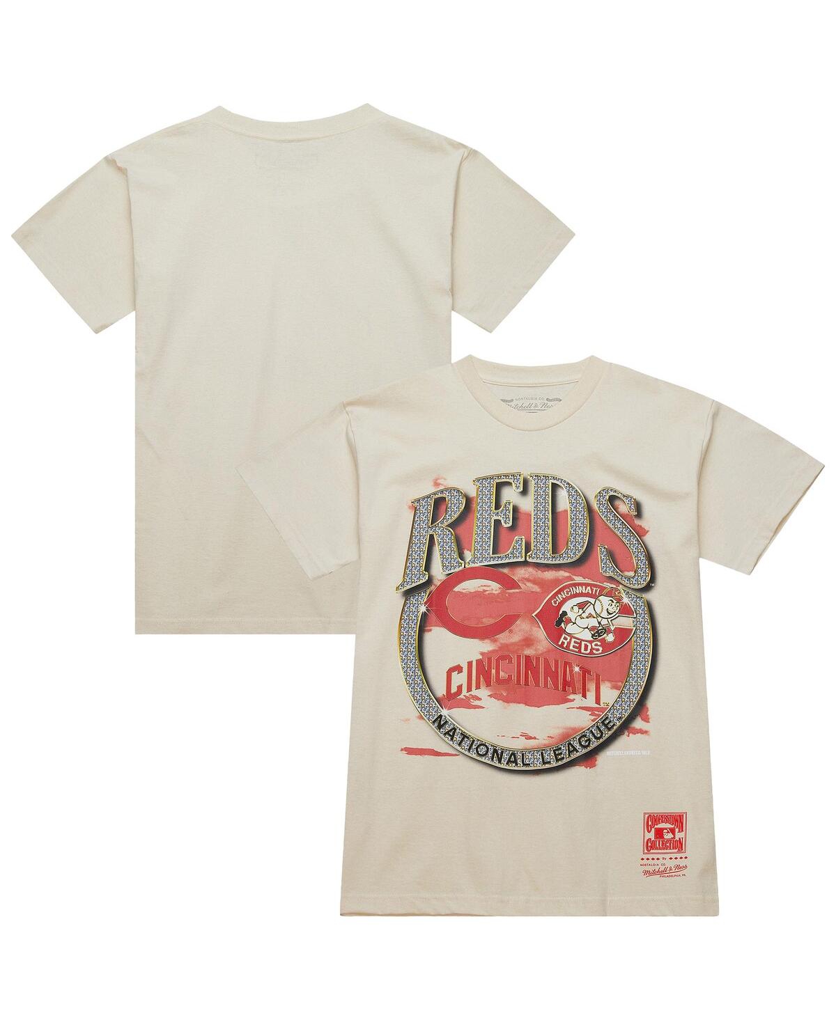 Mitchell & Ness Men's Cream Cincinnati Reds Cooperstown Collection Crown Jewels T-shirt In Cream