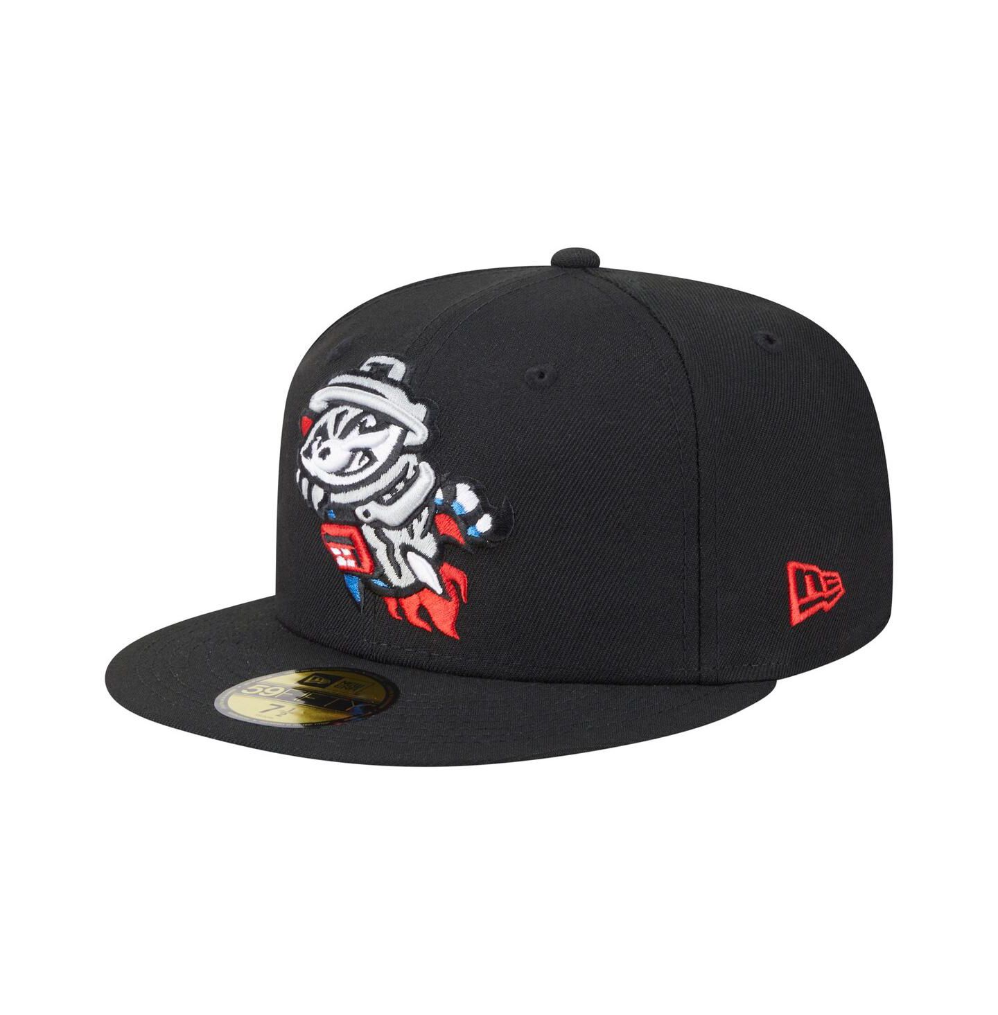 Мужская бейсболка New Era 59FIFTY Rocket City Trash Pandas Authentic Collection, Black — фото 1
