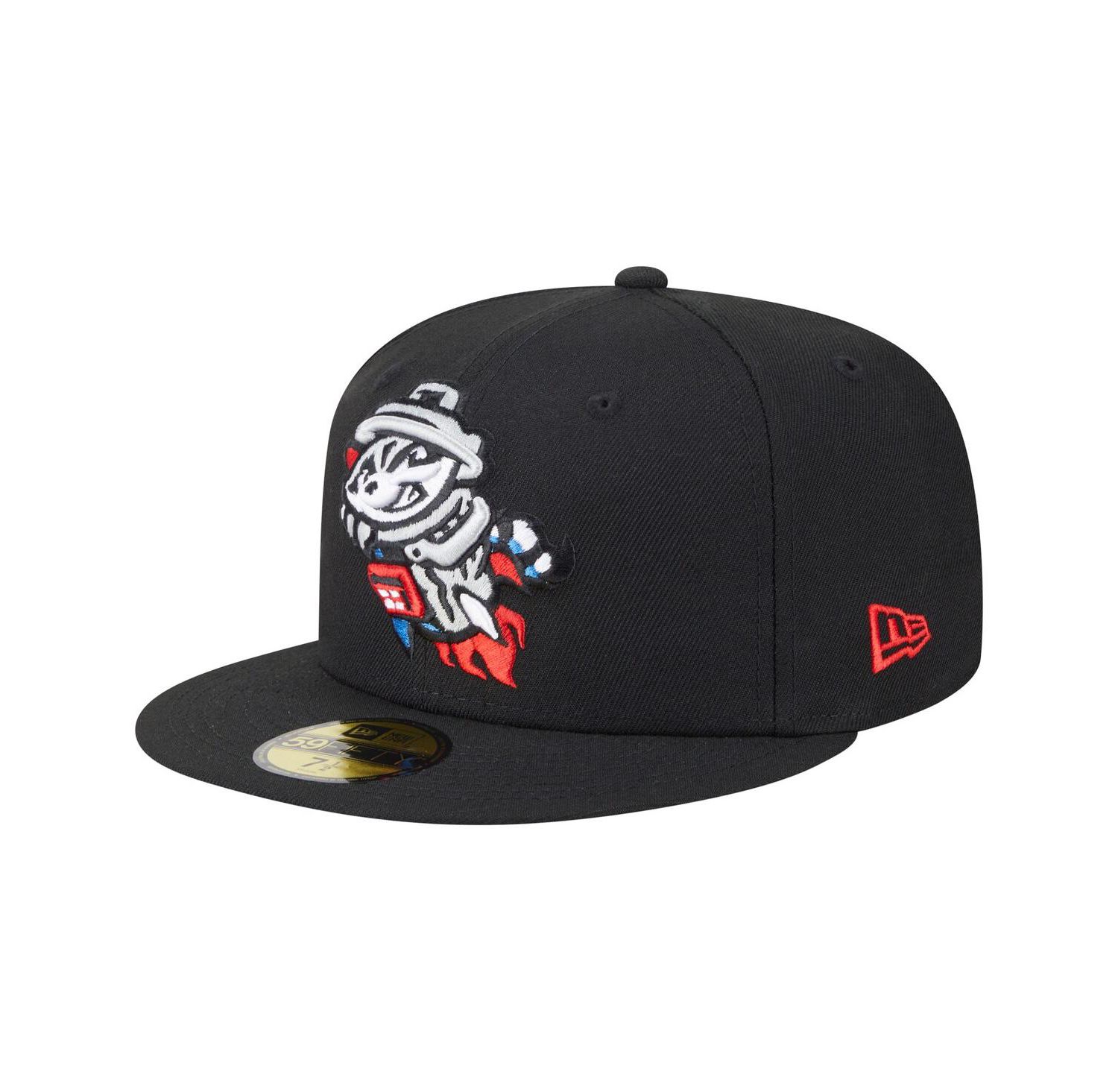 Men's Black Rocket City Trash Pandas Authentic Collection 59FIFTY Hat