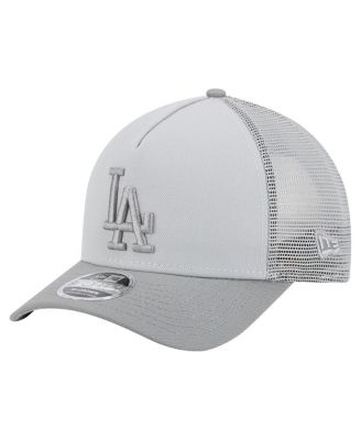 New Era - Men's Gray Los Angeles Dodgers Color Pack A-Frame 9FORTY Trucker Adjustable Hat