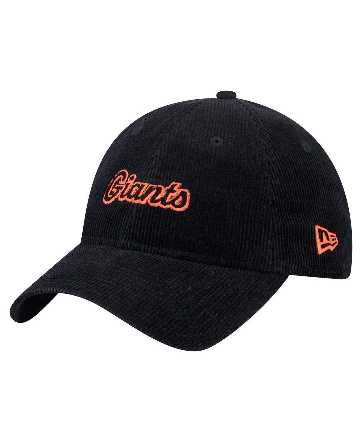 New Era Women's Navy Houston Astros Corduroy 9twenty Adjustable Hat In Black