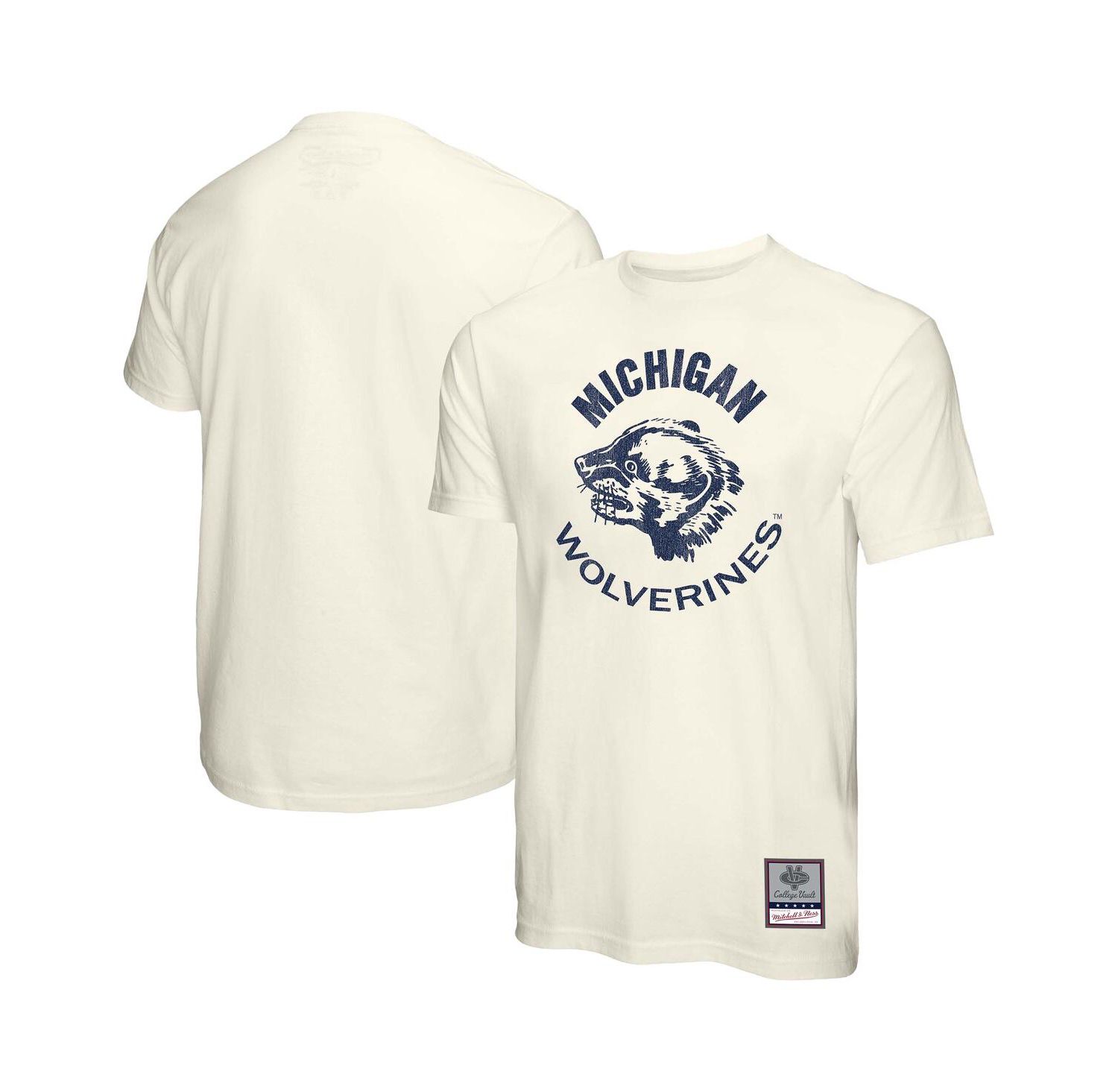 Men's Cream Michigan Wolverines Vintage Tone T-Shirt