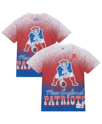 Mitchell & Ness - Men's  White New England Patriots Team Burst Vintage Logo T-Shirt