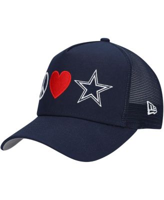 New Era - Women's  Navy Dallas Cowboys Peace Love Trucker 9FORTY Adjustable Hat