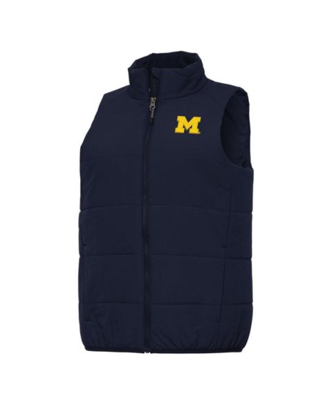 Женские жилеты Antigua Women's Navy Michigan Wolverines Experience Full-Zip Vest
