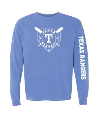 Soft As A Grape - Women's Royal Texas Rangers Pigment Dye Long Sleeve T-Shirt