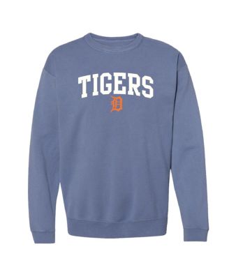 Soft As A Grape - Women's Navy Detroit Tigers Pigment Dye Pullover Sweatshirt