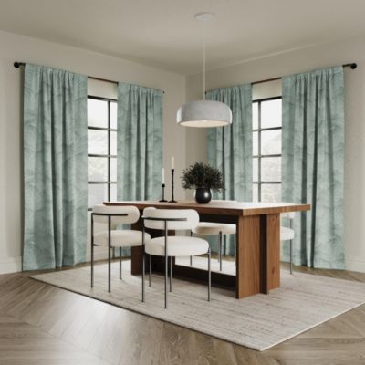 Coppa Leaf Motif Magnetic Closure 100% Blackout Back Tab Curtain Panel