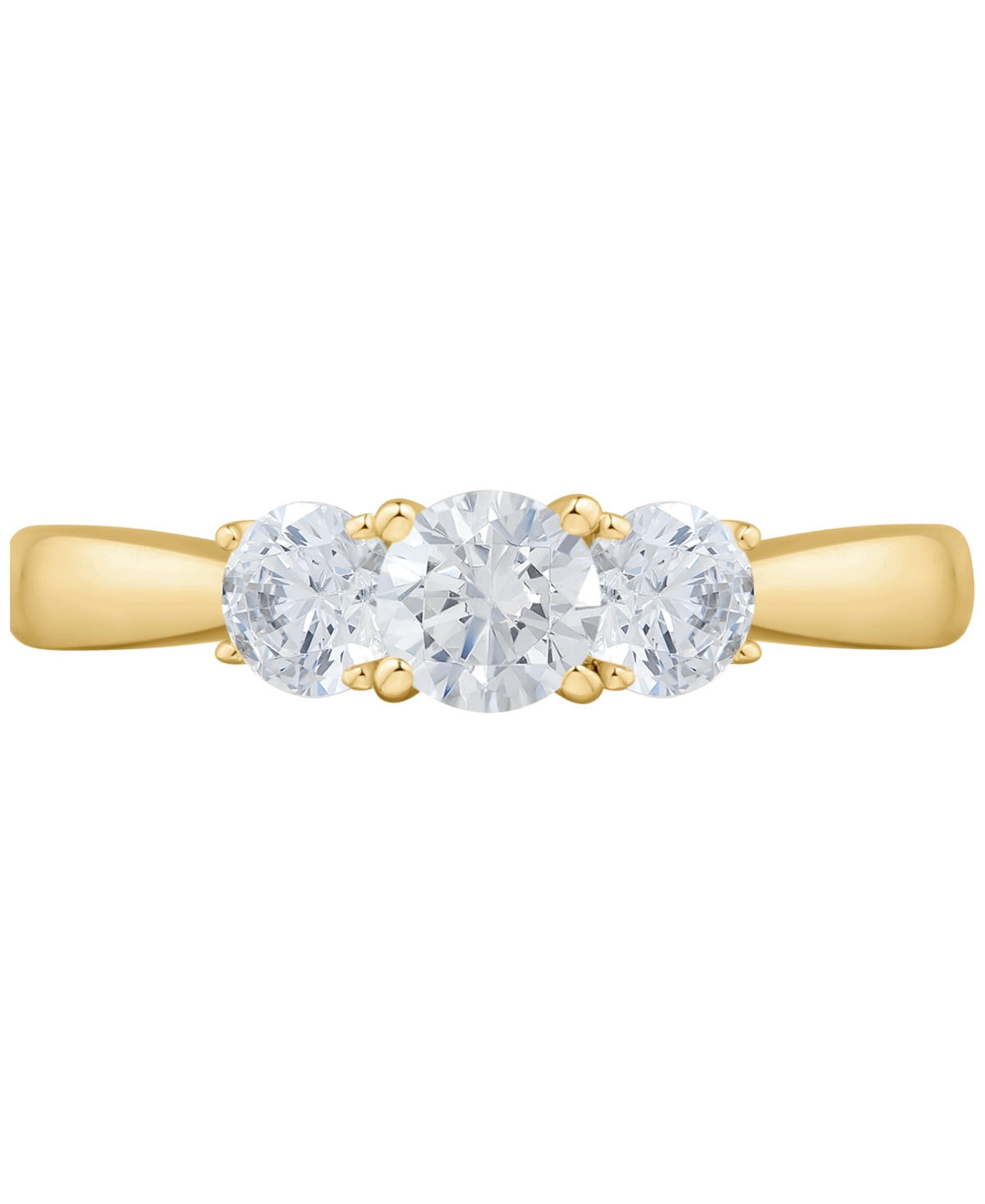 Macy's Diamond Three Stone Engagement Ring (1 Ct. T.w.) In 14k Gold