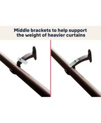 Wrap Around Room Darkening Grommet Curtain Rod - Adjustable Telescoping - Sturdy Rustproof Pipe 1" Diameter for Heavier Blackout Drapes