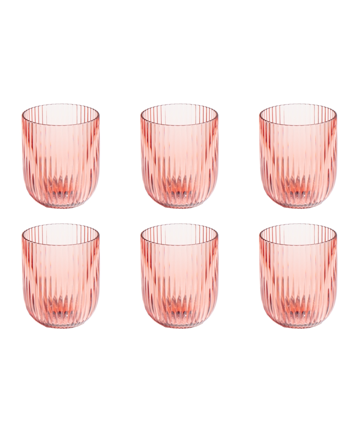 Tarhong Mesa Stemless Glasses, Set Of 6 In Pink