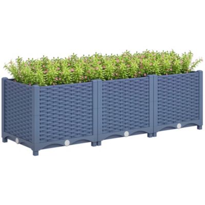 4 x 1 x 1 ft Plastic Garden Box w/Drainage Holes,