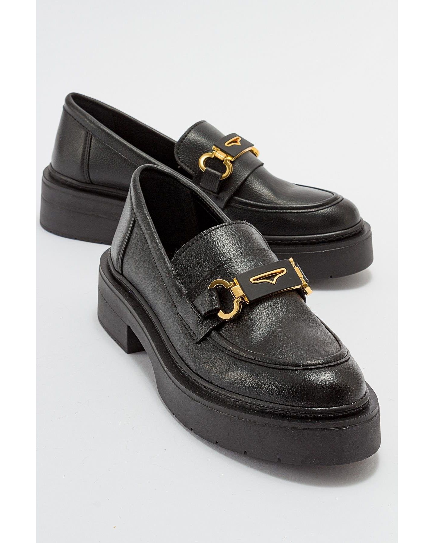 Женские лоферы Prologue Shoes Simone на платформе, цвет: Чёрная искусственная кожа — фото 6
