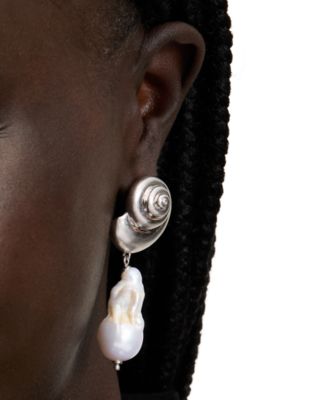 Shell & Freshwater Pearl Drop Earrings 
