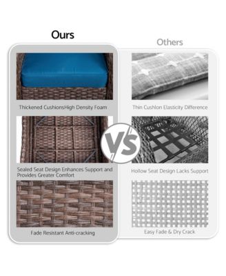 Streamdale 5-Piece Rattan Sectional Conversation Set Outdoor Couch, 2 Chairs, 2 Ottomans