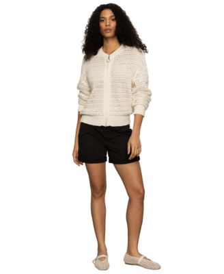 Sanctuary - Women's Cotton Open-Knit Bomber Jacket