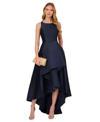 （US発）Adrianna Papell アシンメトリーハイローミカドガウン High Low Mikado Gown With Asymmetrical Detail In Midnight
